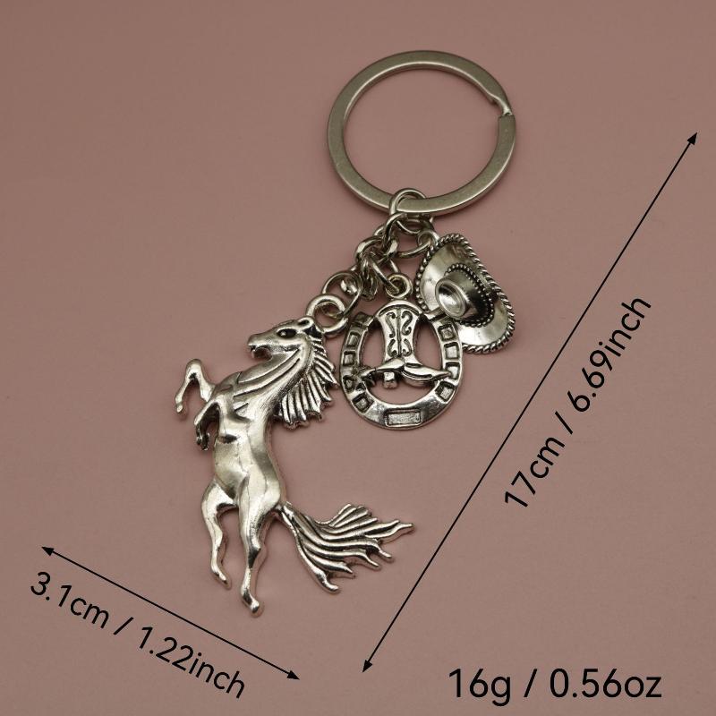 1 шт. Спортивная ковбойская шляпа в западном стиле, сапоги, брелок для ключей с лошадью, мужской брелок для ключей, подвеска-шарм для сумки, кольцо для ключей