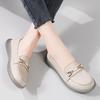 Женские осенние лоферы слипоны: Универсальные, Удобные, Мягкая подошва, Серо-бежевые, Плоский клиновидный каблук