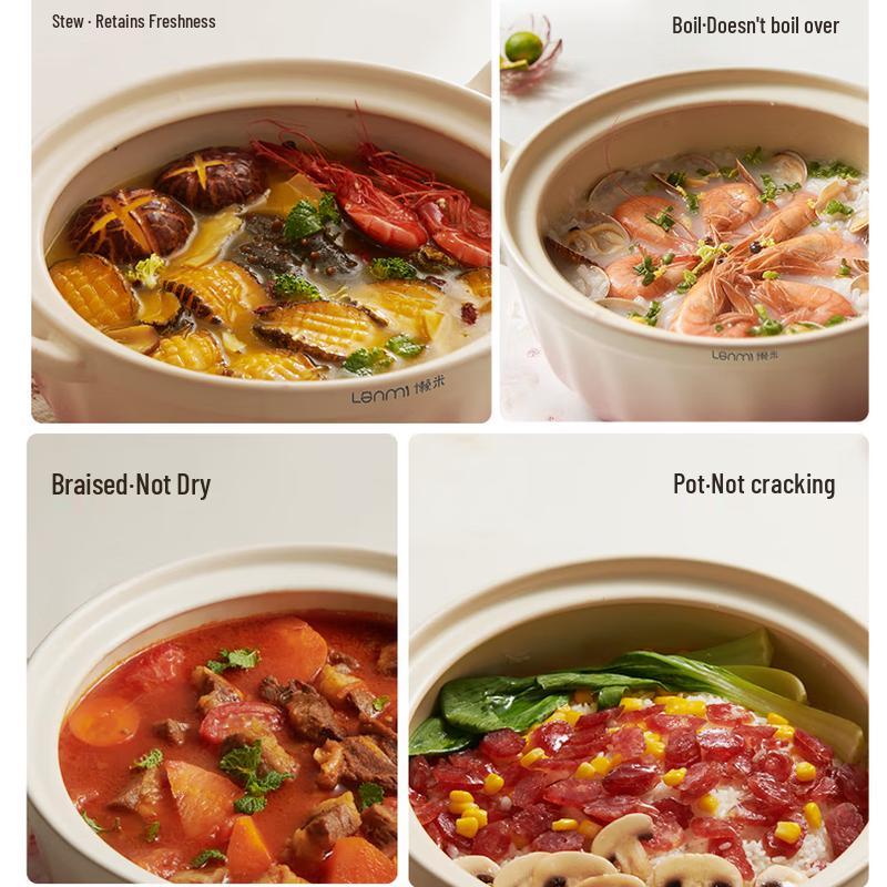 Multi-functional Ceramic Stew Pot with Steamer