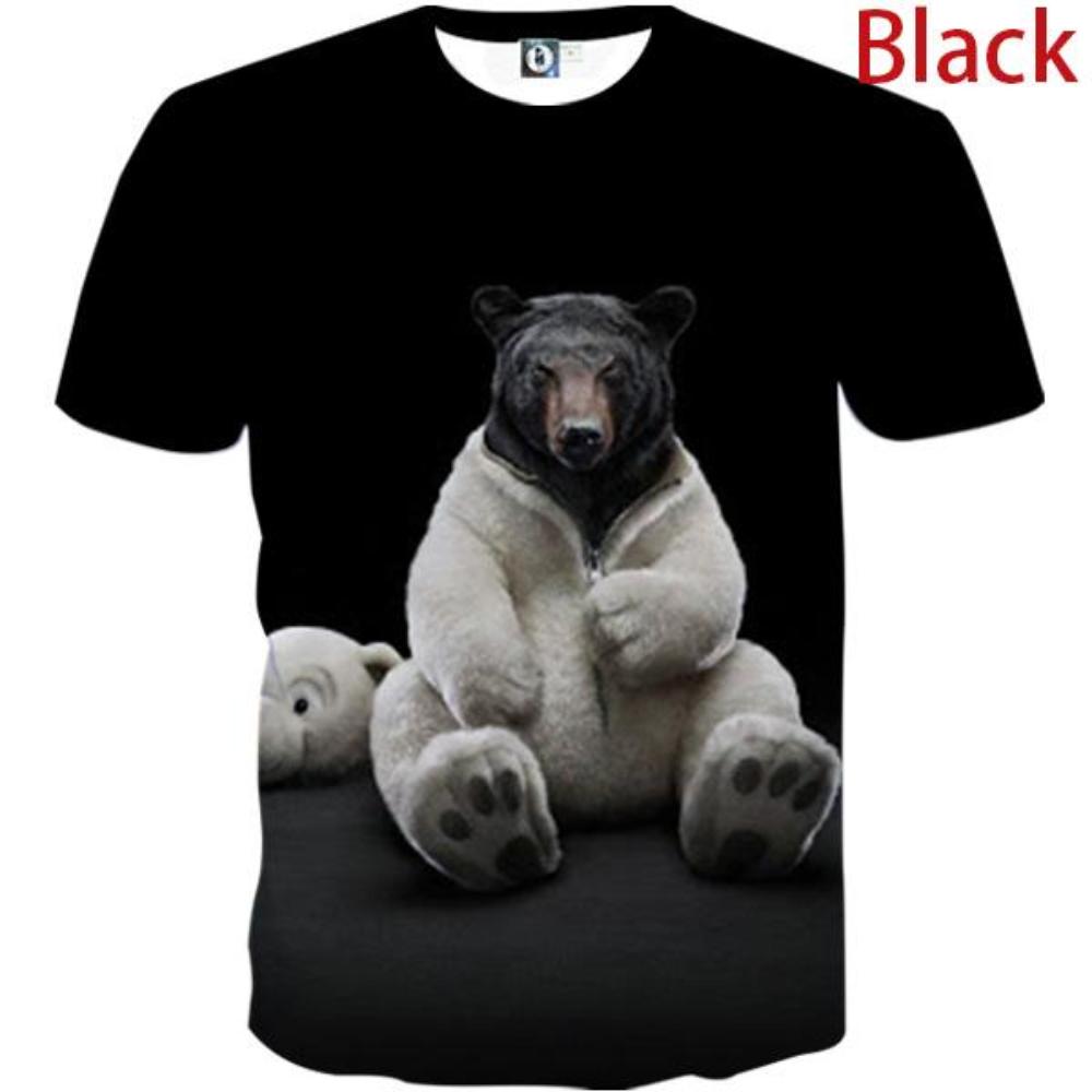 Новая мужская футболка с короткими рукавами, футболка с 3D принтом животных, забавный летний топ с короткими рукавами и круглым вырезом