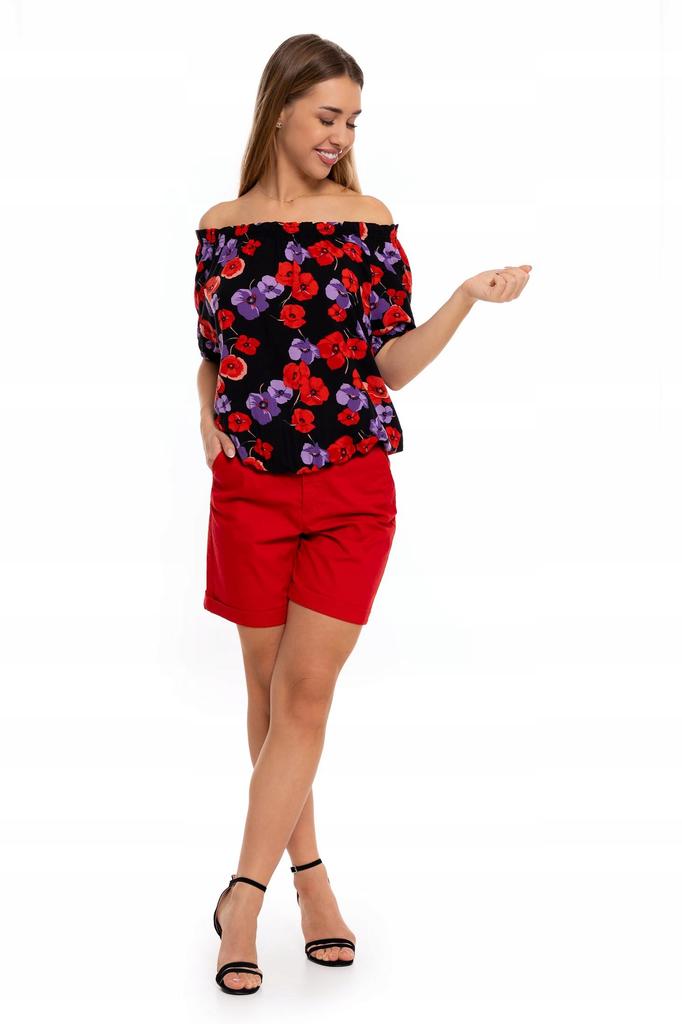 Women'S Short Summer Shorts Shorts Elastic Waist Viscose Moraj M Patt1