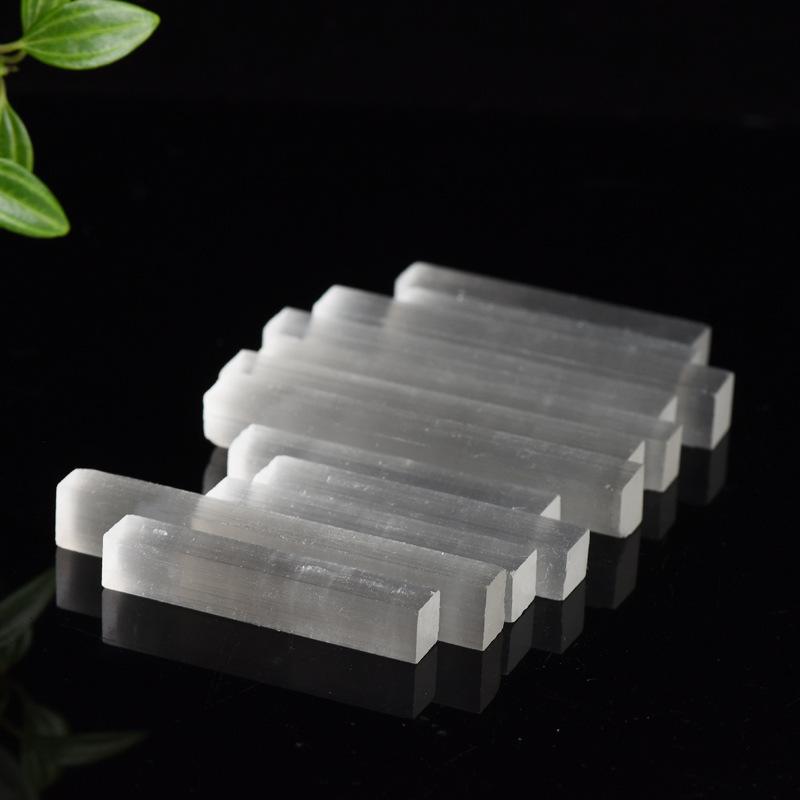 Natural White Selenite Gypsum Sticks Irregular Reiki Mineral Specimen Healing Crystal Wand Diy Jewelry Pendant Making Stone