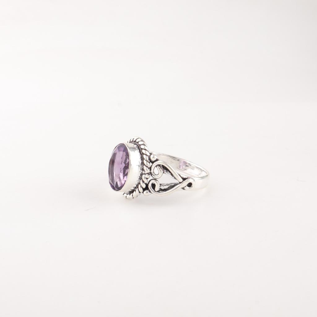 African Amethyst Gemstone 925 Sterling Silver Jewelry Handmade Partywear Ring RR-8-7