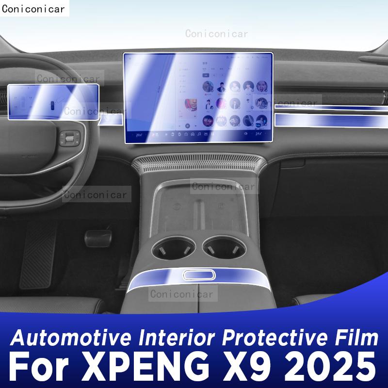 For XPENG X9 2025 Panel Dashboard Navigation Automotive Interior Protective Film TPU Anti-Scratch
