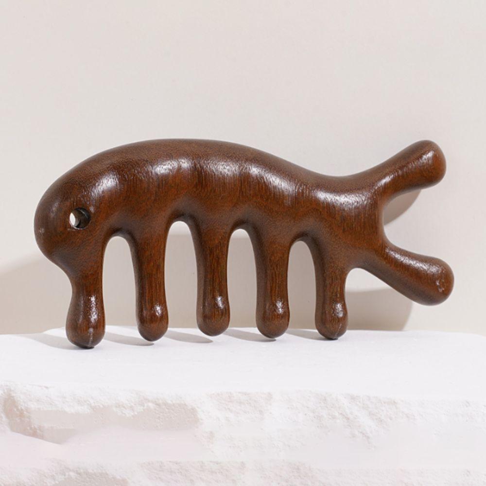 Подвесная массажная расческа для головы, многофункциональная массажная расческа для деревянной терапии, массаж тела