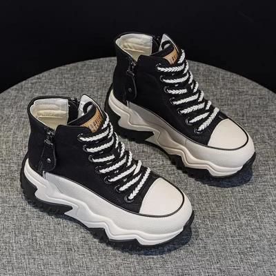 Новые женские кроссовки, модные женские ботинки на платформе, нескользящая повседневная обувь с высоким берцем, дизайнерские высококачественные удобные женские ботильоны