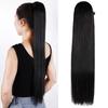 Synthetic Ponytail Extension Long Straight Black Drawstring Ponytail For Women Clip In Ponytail Hair Extensions