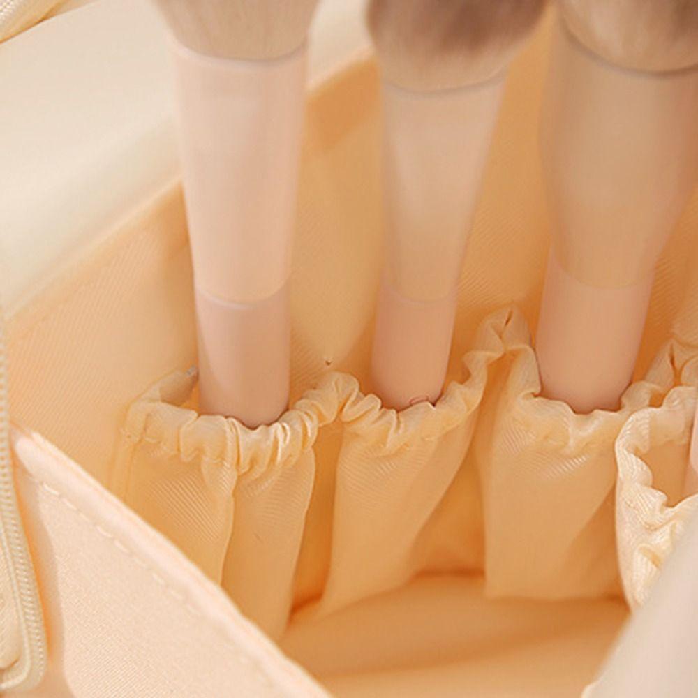 Waterproof Stand Cosmetic Bag Folding Design Makeup Brush Holder Daily Makeup Organizer