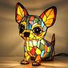 Corgi Desk Lamp Retro Stained Resin Night Light Dog Themed LED Table Lamp