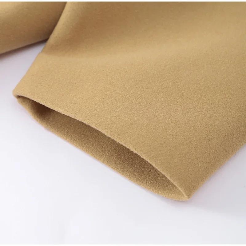 Однобортные пальто с лацканами женские свободные шерстяные с длинным рукавом карманы короткая куртка женская осень зима элегантные повседневные топы верхняя одежда