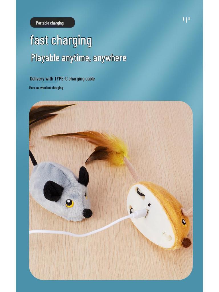 Интерактивная электрическая мышь-тизер: Умная игрушка для кошек с сенсорным управлением и дистанционным управлением