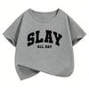 Fashion Slay All Day Letter Printed T Shirts Short Sleeve Kids Childrens Tshirt Boys Girls Summer Spring Casual Top Tee Shirt