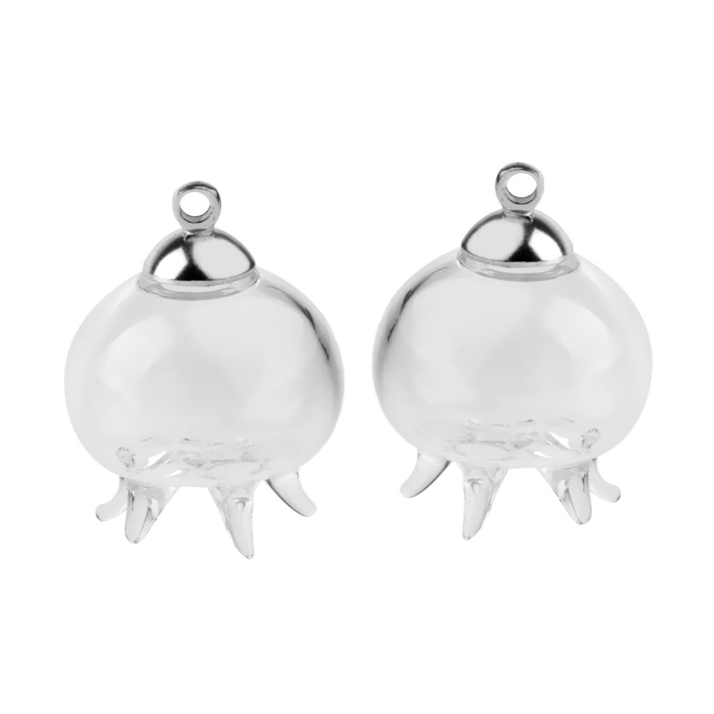 2шт мини-медуза пустая стеклянная бутылка желаний флакон подвеска-подвеска