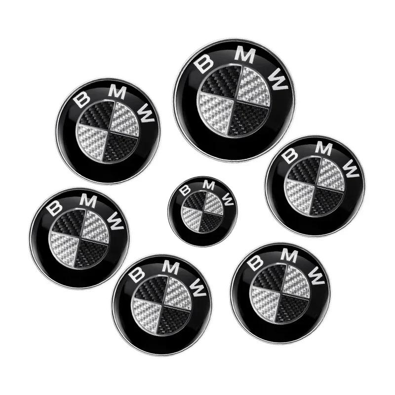 BAAA1 7pcs Front Hood Emblem Car 50th Anniversary Logo 82mm+Rear Badge 74mm+Wheel Hub Cap 68mm Decoration Cover Styling for BMW M