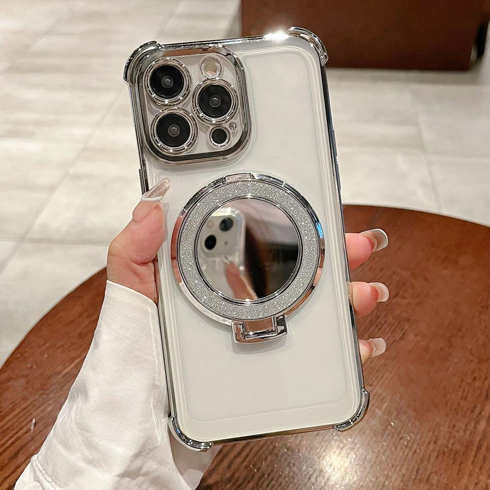 Чехол-держатель для зеркала с покрытием, мягкий силиконовый, четыре угла, воздушная подушка, противоударный, защитный чехол для Samsung Xiaomi Poco Redmi