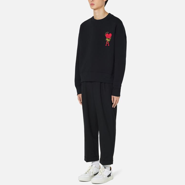 AMIPARIS X TIGER Sweatshirts Unisex Black Crew Neck Moderate Heavyweight USW009-001