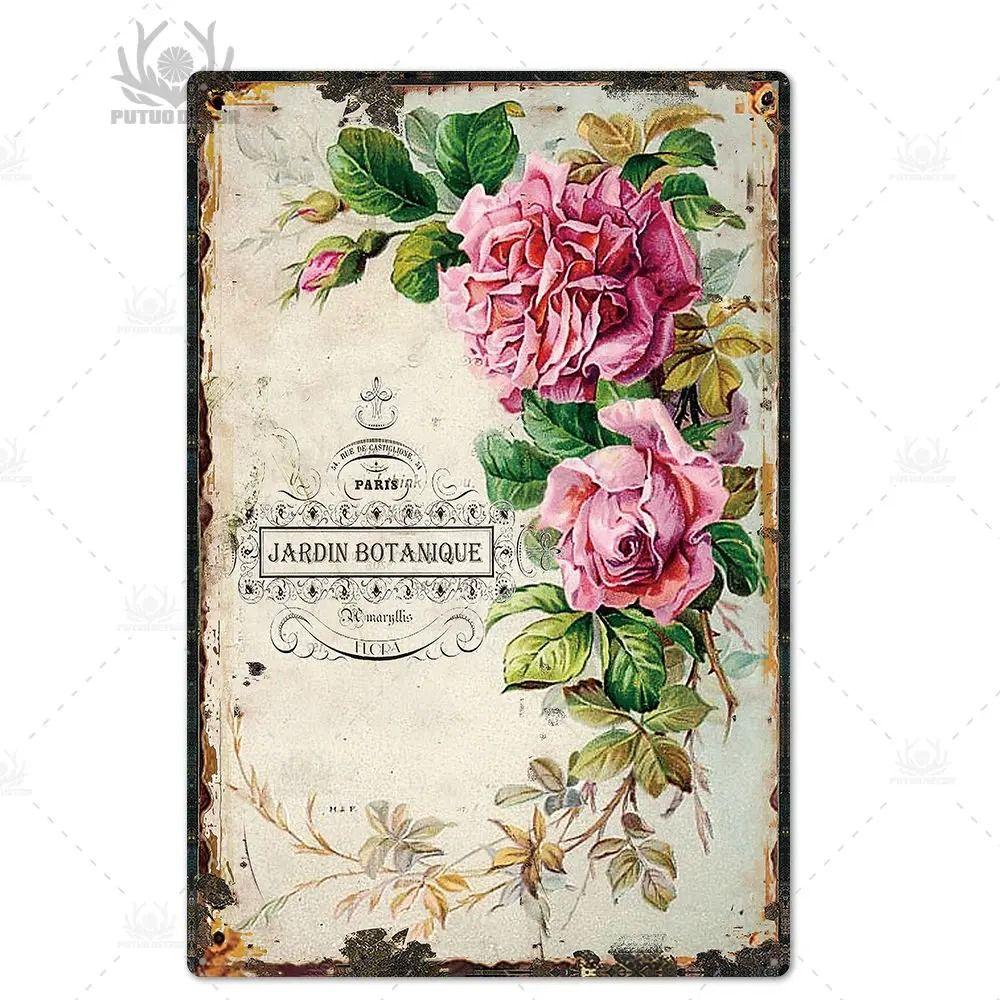 Оловянная вывеска в прованском стиле, французское деревенское металлическое настенное искусство 20x30 см