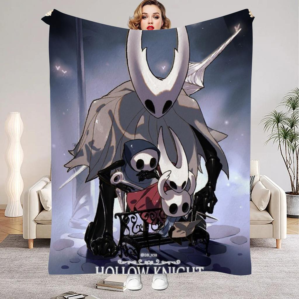 Плед Hollow Knight с рисунком из игры, фланелевый плед для декора гостиной, спальни, новогодний, рождественский подарок для фанатов
