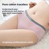 Pure Cotton Graphene Moisture-Wicking Women's Mid-Rise Antibacterial Color-Block Briefs
