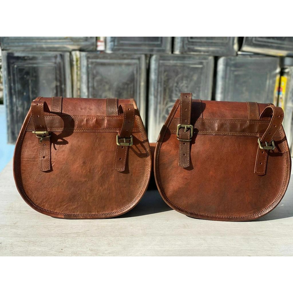 Комбо Мотоциклетные Седельные 3 Боковые Сумки Винтажная Кожа Маятниковая Подвеска Багаж Сумка для Инструментов