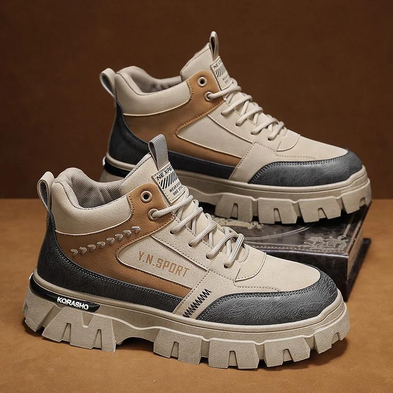 Fashion New Men's Tooling Shoe Outdoor Snow Boots Casual Sports Ankle Winter Popular Model Non-slip Waterproof Mans Boot Hard-wearing