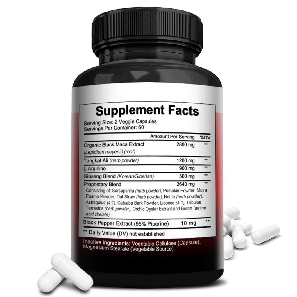Black Maca Capsule 8050mg Dietary Supplement 120 Capsules
