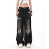 Women's Spring and Summer Broken Jeans Straight Loose Wide-leg Pants