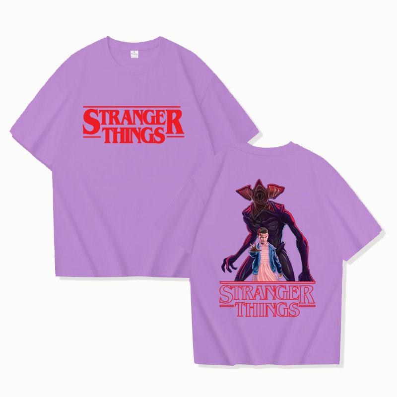 Унисекс Футболка Stranger Things с принтом - Короткий рукав, Круглый вырез, Повседневный топ