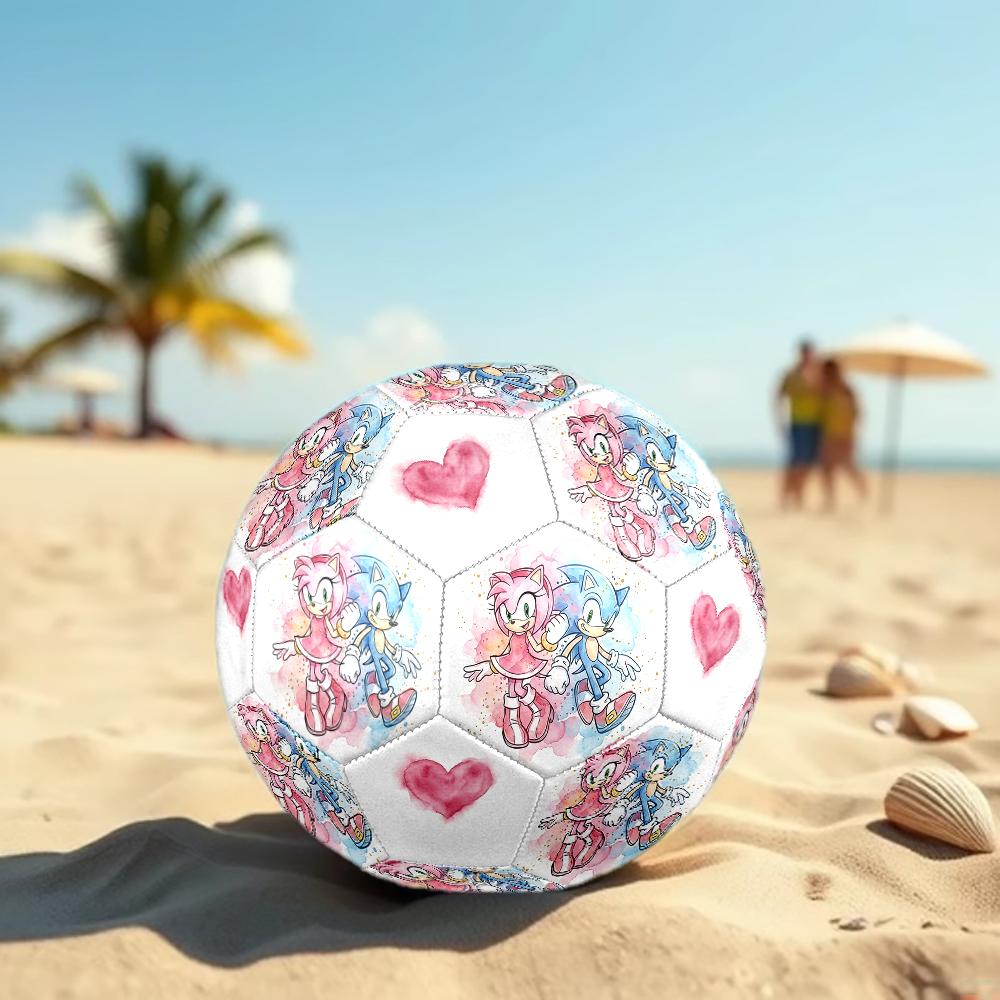 1pc Sonic the Hedgehog Football Soccer Ball Size 5 Indoor Soccer Ball Fashion Colorful Backyard Game -Great For Sports Fans Gift HE38