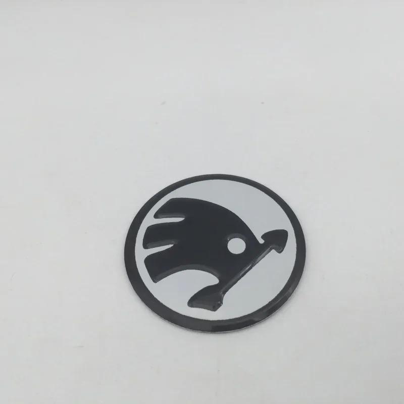 LQP4 2025 New 1pcs 3D 42mm 43mm car Emblem Steering Wheel Center Badge sticker Decal Styling Auto accessories For Skoda