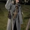 2024 Hepburn Style Women's Gray Wool Coat - Korean-Style, Autumn/Winter Collection, Hot Sale, Small Size, High-End