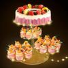 4 Tiered Acrylic Cupcake Holder Stand With LED String Light Dessert Display Tower For Wedding Birthday Party Decoration