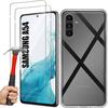 Case for Samsung Galaxy A54 - E.F.CONNECTION - Reinforced Silicone - 2 Tempered Glasses Included - Transparent