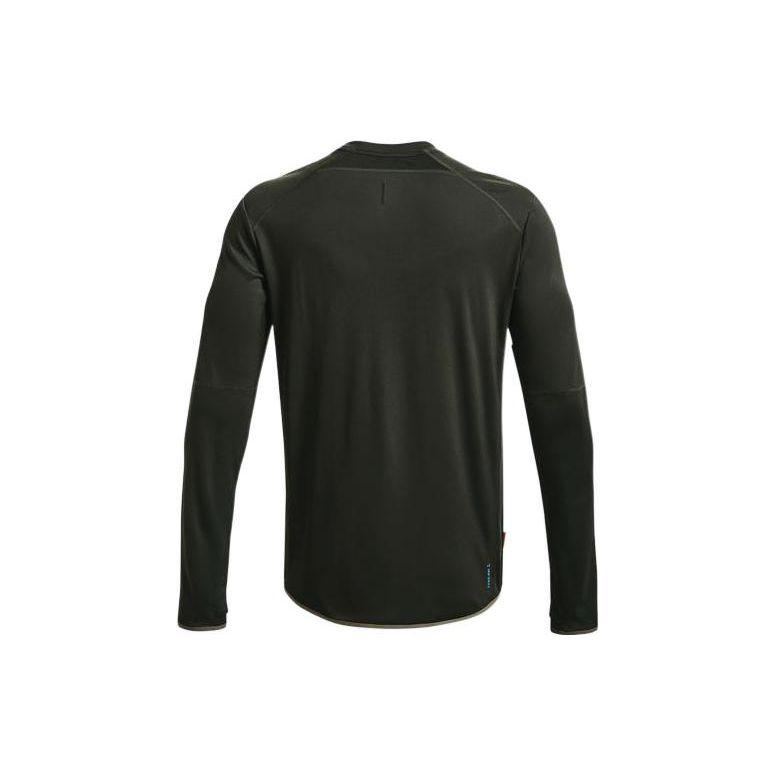 Under Armour Однотонная светоотражающая футболка с круглым вырезом и длинными рукавами, мужские топы, барокко-зеленый 1370038-310