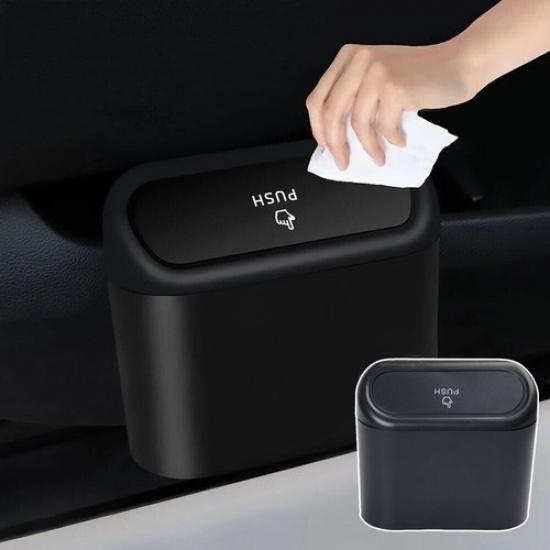 Black Car Trash Can Garbage Bin Bag Organizer Storage Box Universal Waterproof