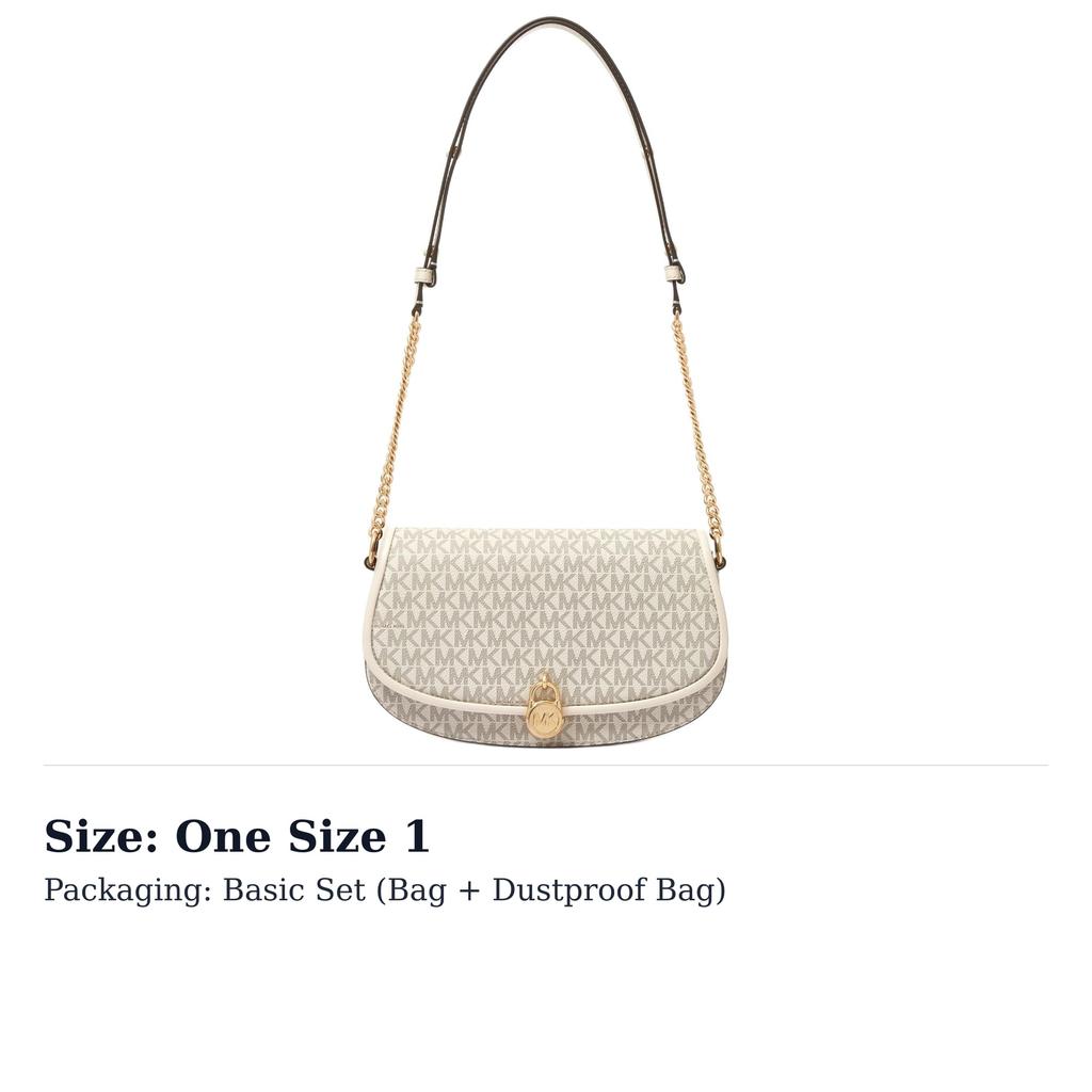 MICHAEL KORS Mila Artificial Leather Shoulder Bag, Crossbody Bag Medium Women's Vanilla White 35T5GIMM8B-LT CRM MULTI