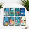 Чехол для телефона P-Ponyo на C-Скале у Моря Черный Силиконовый Мягкий Для Samsung Galaxy A73,A72,A71,A70,A53,A52,A51
