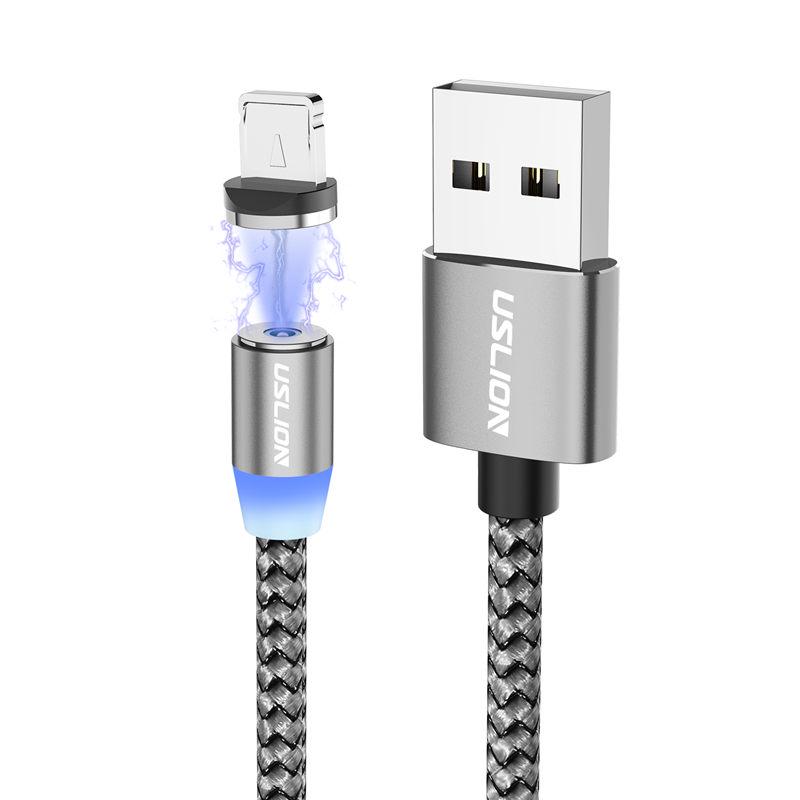 USLION 2M Магнитный Micro USB Кабель Для Зарядки iPhone Type-C Магнитное Зарядное Устройство USB Кабель Type C