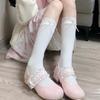 Lolita Pure Desire Summer JK Bow Velvet Balleting Socks Medium Tube Socks Lace Tele Socks