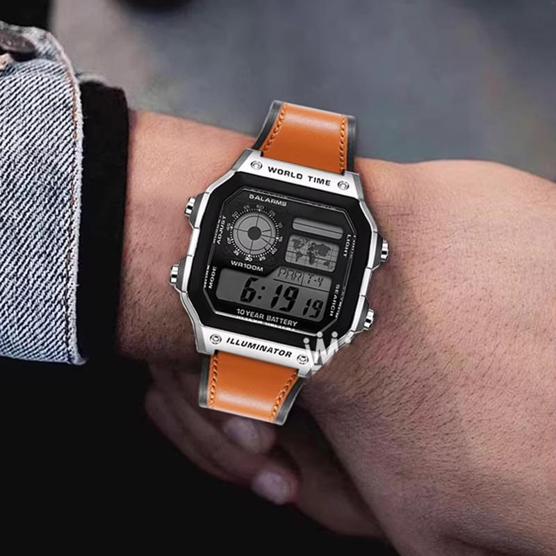 Для Casio маленькие квадратные AE1200/1300/1500 SGW-300/400 W-218 мужские оригинальные ремешки для часов из натуральной кожи аксессуары