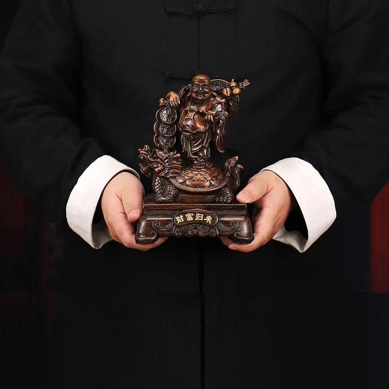 Resin Maitreya Buddha God of Wealth Statue Chinese Buddha Statues Home, Room, Office Decoration Accumulate Wealth Accessories