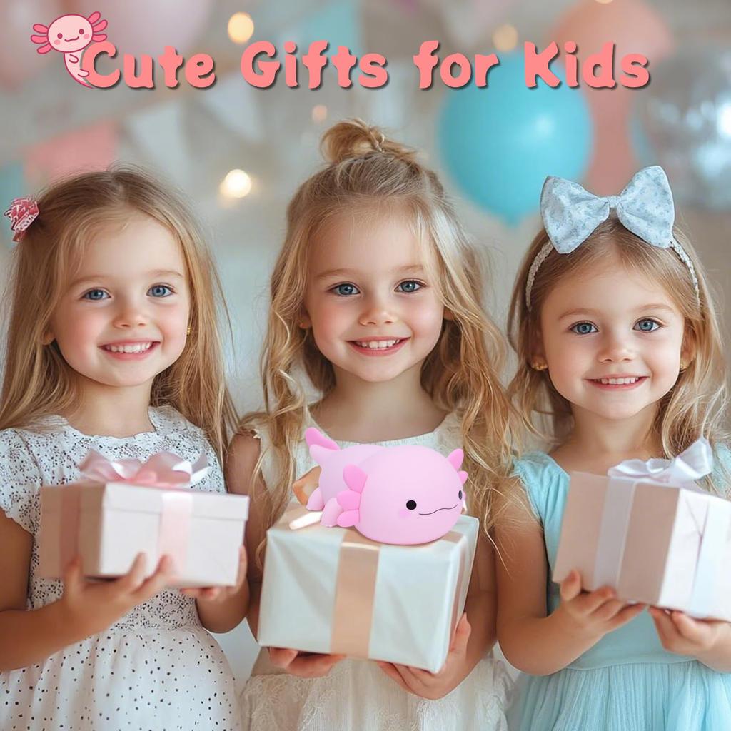 Аксолотль Ночной Светильник Светодиодная Лампа YuanDian Медсестринский Светильник Прикроватная Лампа Настройка Таймера Симпатичная Регулируемая Яркость Потрясающая Настольная Лампа Ночной Светильник Аксолотль Товары Подарок