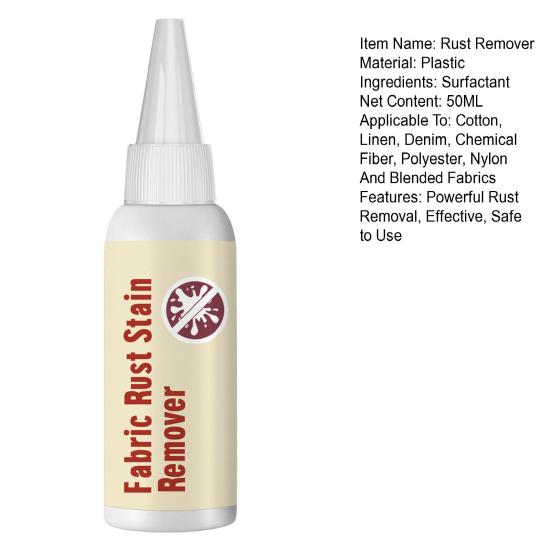 50 мл средство для удаления ржавчины с одежды Мощная эффективная чистка с низким содержанием пены Портативный многофункциональный очиститель для всех тканей для стирки одежды и пятен