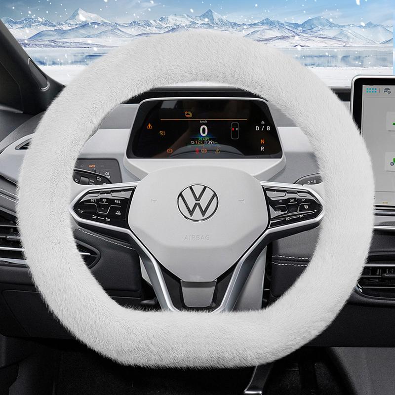 Подходит для плюшевой накладки на руль Volkswagen, теплая нескользящая защитная накладка на осень и зиму, Golf Tiguan Polo T-Roc Jetta Id.4 Id.3 Atlas