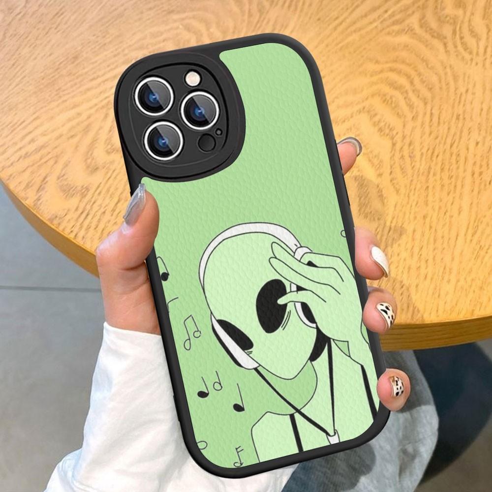 Эстетика милый мультяшный инопланетный космический чехол для телефона из твердой кожи для iPhone 14 13 12 Mini 11 14 Pro Max Xs X Xr 7 8 Plus Fundas