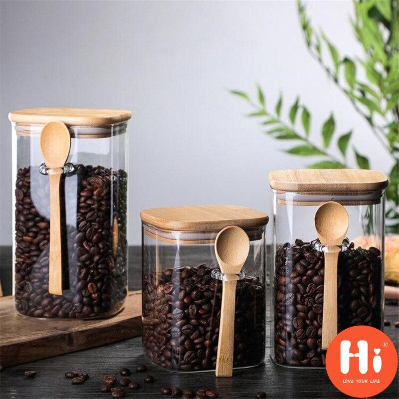 Высококачественная герметичная банка для специй с крышкой-ложкой, контейнер для приправ, резервуар для хранения кофе, кухонная бутылка для сахара, коробка для чая