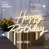 Happy Birthday LED Neon Sign - Acrylic Backplate Decoration Light