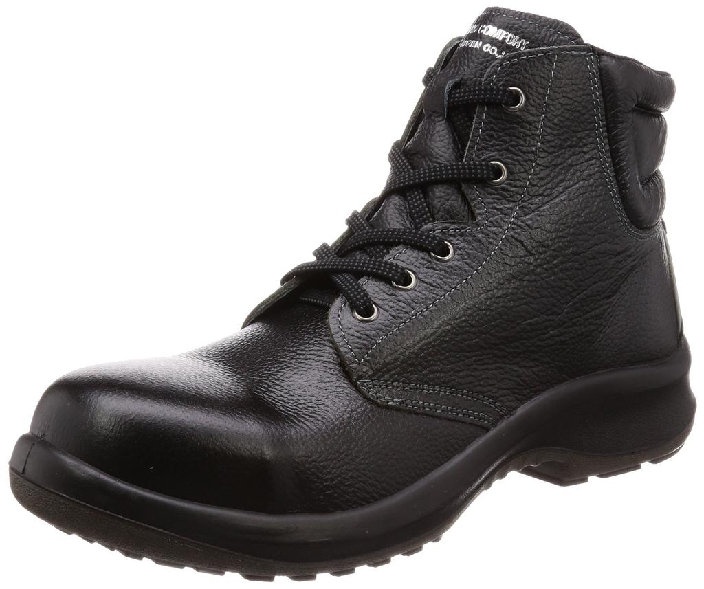 Midori Anzen Premium High Verde Safety JIS Wide Toe Slip Size Cm Shoes, Standard, Mid-Lace, Lace-Up, Cap, Resistant, Black, PRM220, 26.5