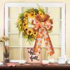Large Fall Bows for Wreaths Plaid Pattern Fall Wreath Bow New Thanksgiving Ribbon Bows  Porch Decor