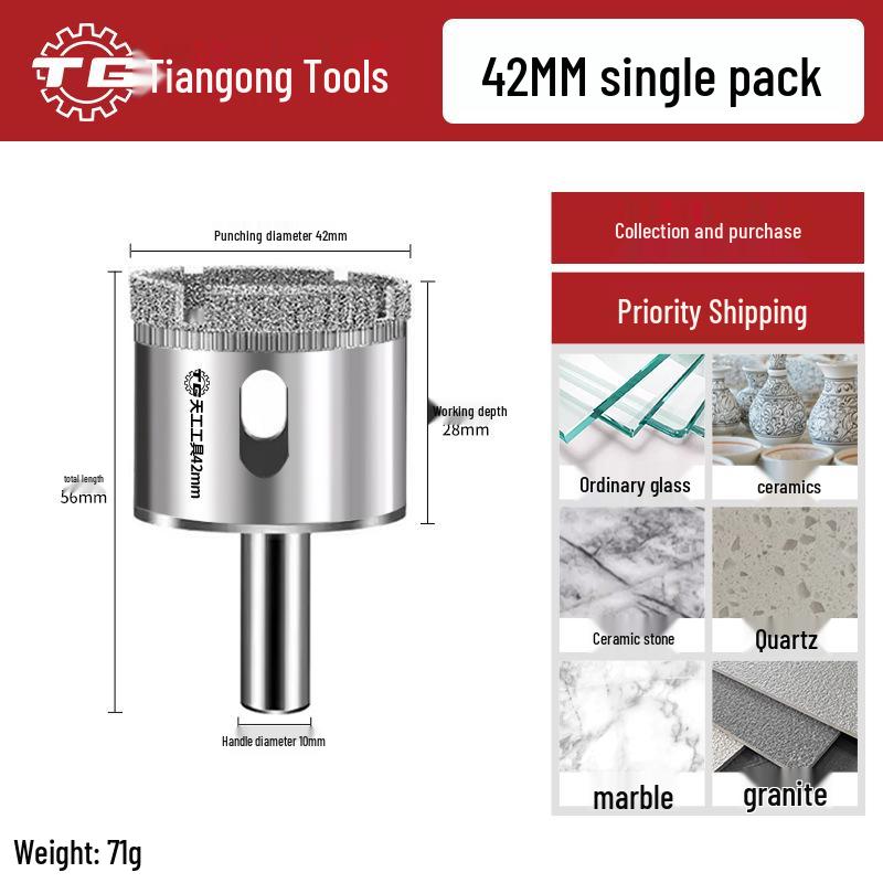 Tiangong Glass & Tile Hole Saw for Drilling and Enlarging Marble and Tile Holes